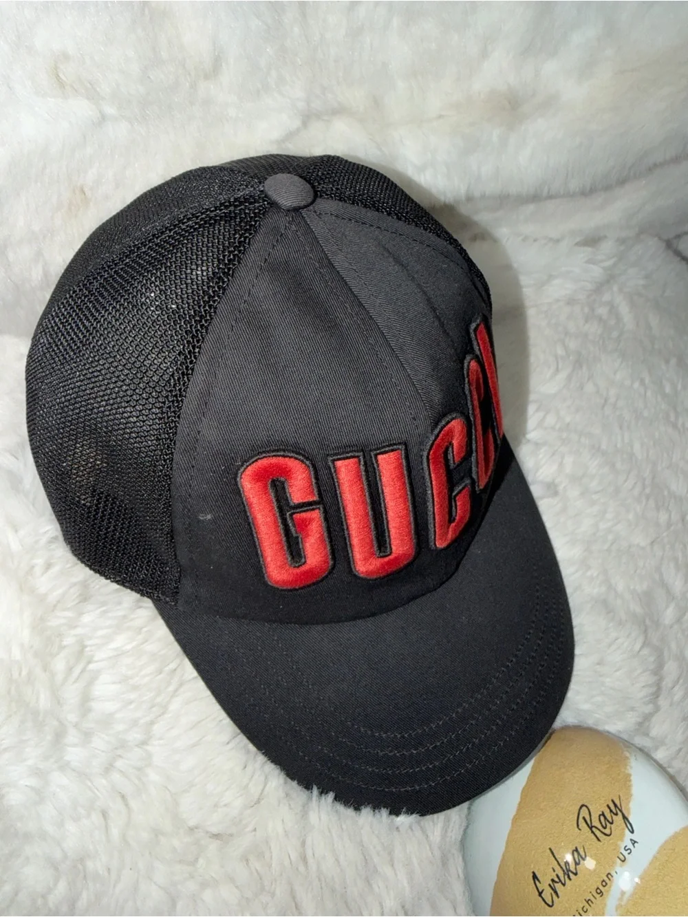 Gucci Logo Black Baseball Cap- SIZE SMALL, GOOD CONDITION